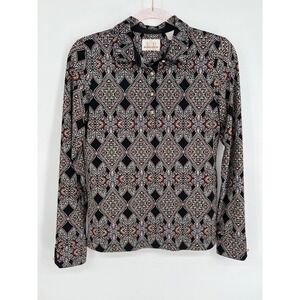 EP Pro Tour Tech Golf Pullover Geometric Print Long Sleeve Athletic Small